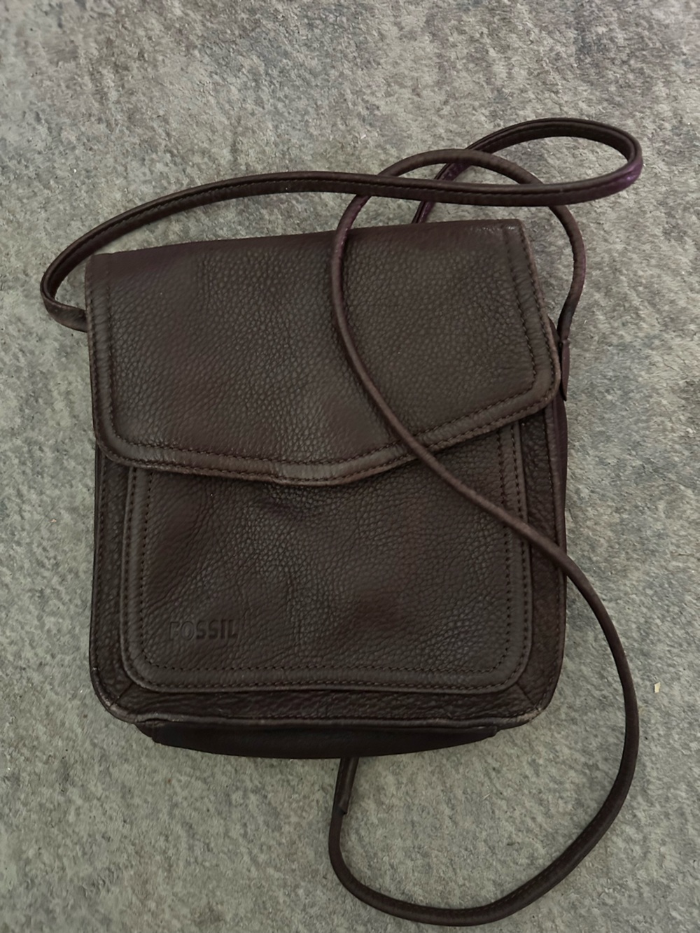 Fossil Brown Leather Crossbody Bag